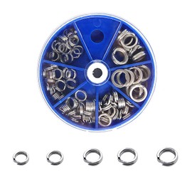 Double Split Rings Heavy Duty Stainless Steel Fishing Split Ring kit Lure Connectors Fishing Tackle 100pcs