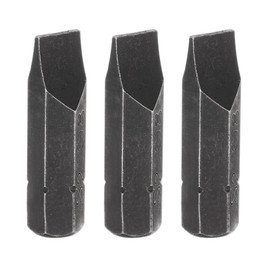 sourcing map 3pcs SL8 Slotted Screwdriver Bit 5/16" Hex Shank 32mm/1.26" Length Magnetic Flat Head Hex Bits S2 Steel Screw Driver Bit for Impact Electric Screw Driver Power Tools, Black