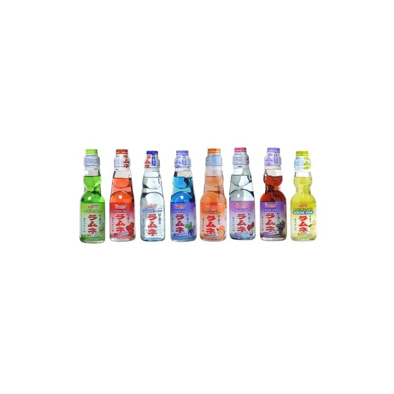 RAMUNE Japanese Soft Drink Variety, 8-Pack, 6.76 Fluid Ounce Each