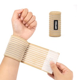 ONTYZZ 1 Pieces 40cm Adjustable finesse Compression Bandage Support Wraps Elastic Sports Knee Bands for Wrist, Beige