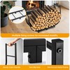 facka 40 Inch Firewood Rack Outdoor with Cover, Metal Wood