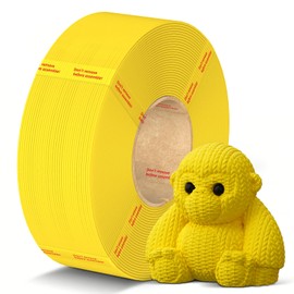 ANYCUBIC PLA Filament Refill 1.75mm, 3D Printer Filament, for Reusable Spools, Dimensional Accuracy +/- 0.02mm, Fit with Most Reusable Spools, 1KG, Yellow