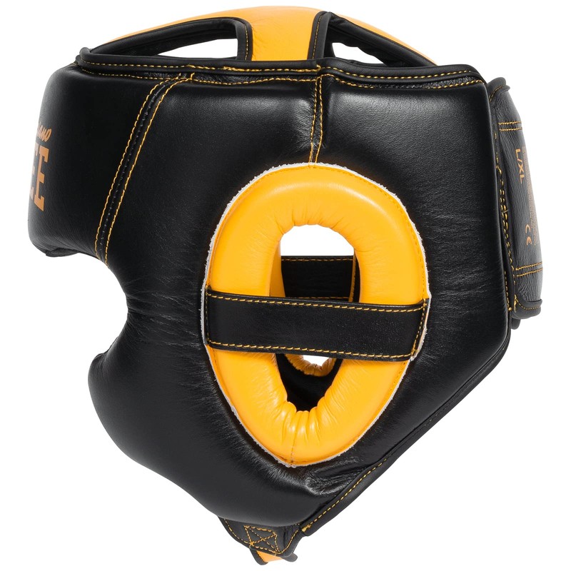Benlee Brockton Leather Headguard Black/Yellow L/XL