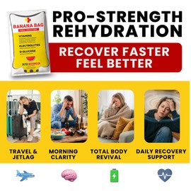 Banana Bag Oral Solution Packets – Salted Watermelon 15pk | A Refreshing Blend of Electrolytes, Vitamin C, and B-Complex for Hydration and Energy. Convenient, Easy-to-Mix, and Perfect for Daily Use.