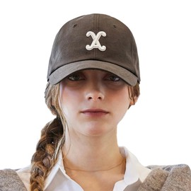 VARZAR VA Curved 3D Logo Ball Cap, 5 Colors, Unisex, Korean Brand, Korean Fashion Hat, UV Protection, Deep, Small Face Effect, SNS Topic, Celebrity Wear, Braun, 56 to 60 cm