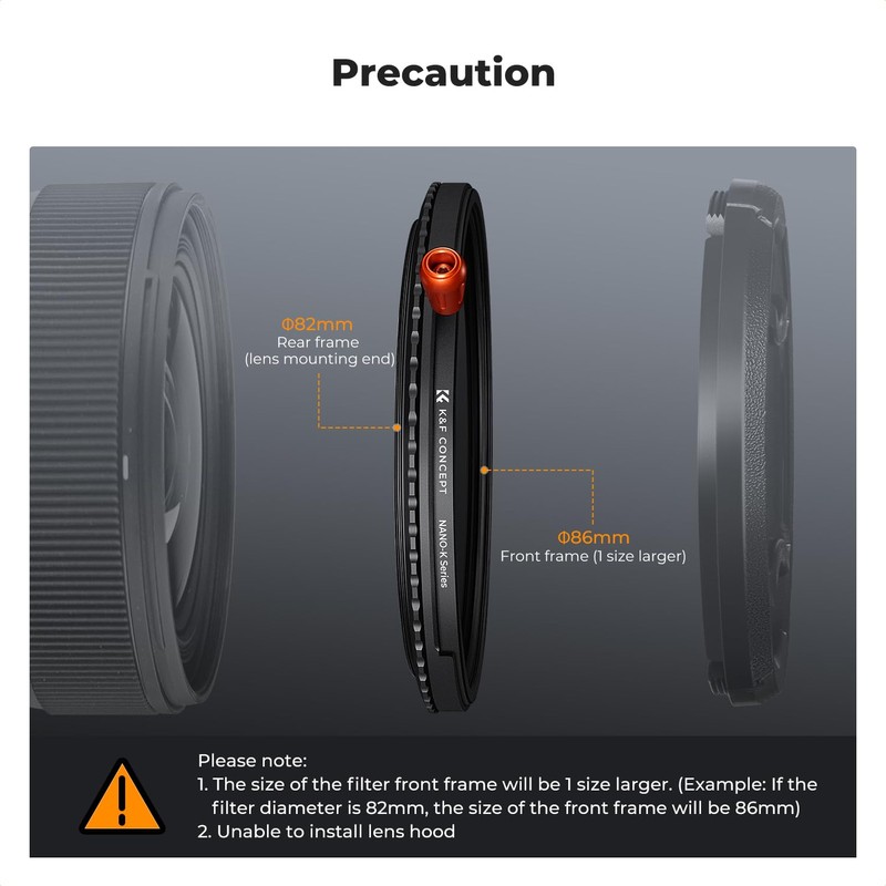 K&F Concept 40.5mm Black Diffusion 1/4 & Variable ND2-ND32(1-5 Stops)