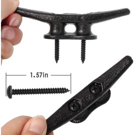 4 inch Electrophoretic Coated Black Dock Cleats Boat Cleats, Boat Dock Cleats Rope Cleat With Hardware Ideal for Boat, Decks, Piers for Tying up Boats,Marine Decor,Boat Ties,Cleats for Boat(20 Pack)