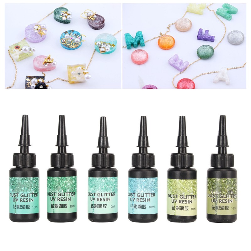 6pcs Colored UV Resin 10ml Each Pen Shaped Fast Curing
