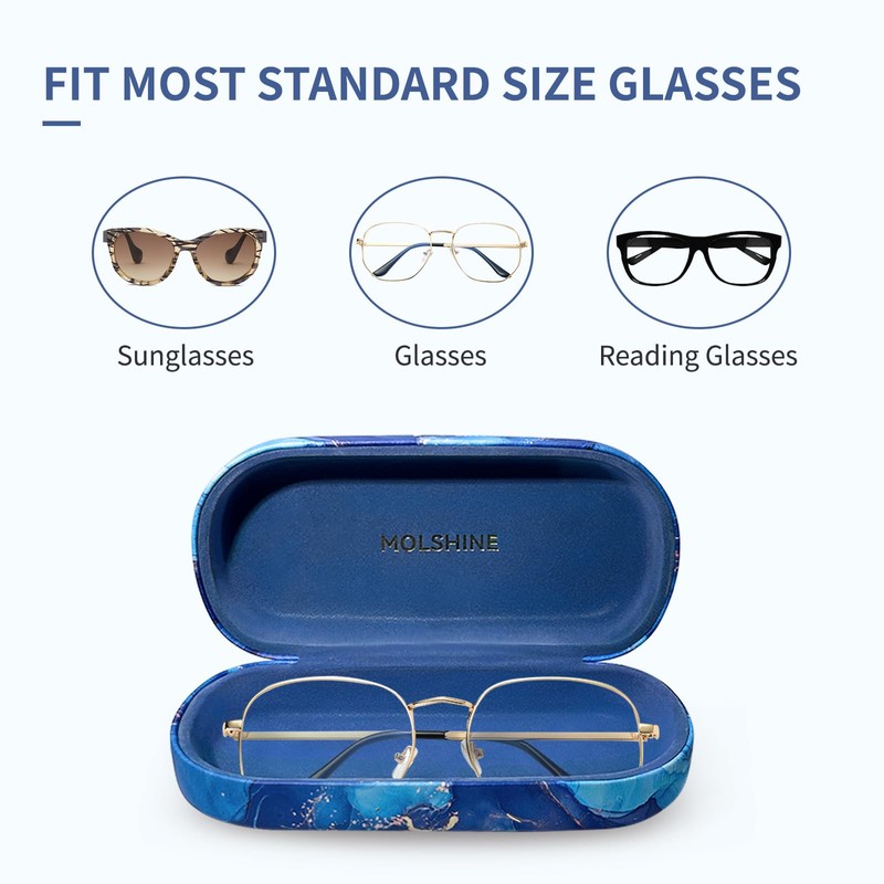 molshine Hard Sunglasses Case, Classic, Colourful and Large Hard Case