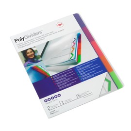 Rexel Binding Divider Set with Dividers 5-Part Translucent and 2x Covers A4 Clear Ref 2101323E