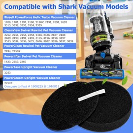 Vonxholl 6 Pack 1608225 Replacement Filter Compatible with Bissell Powerforce Helix Turbo 1701 1797 2191 2190 Vacuum, Cleanview Swivel Rewind 3836 3197A 2252 3536 2254 3534 3837