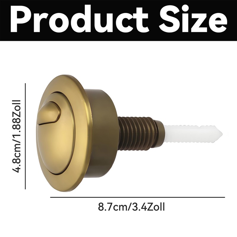 HAFRILY Toilet Flush Button Adjustable Toilet Push Button Flush Replacement,