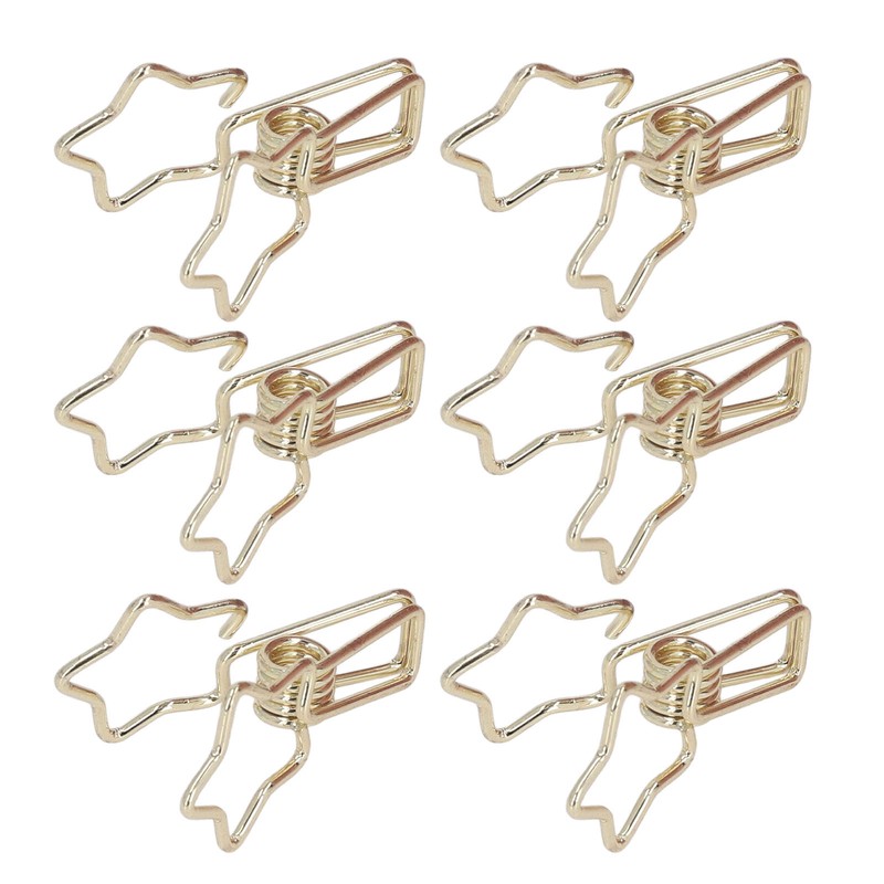 100Pcs Star Binder Clips Hollow Out Cartoon Style Strong Clamping