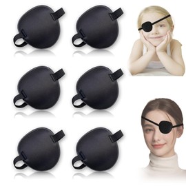 Parches de Ojos Ajustables,6 Parches para Ojos Perezosos,Parches Oculares para Ambliopía De Ambliopía para Ojos Izquierdo O Derecho Parches para Entrenamiento de Ojos Perezosos (Negro)