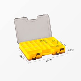 Double-Sided Fishing Box, Plastic Fishing Accessories Bait Box, Storage Box for Fishing Accessories with Compartments, Waterproof Portable Fishing Accessories Box for Fishing Enthusiasts (29 L x 19 W