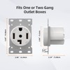 ELEGRP White 30 Amps 125/250V Dryer Outlet, Flush Mounting Power