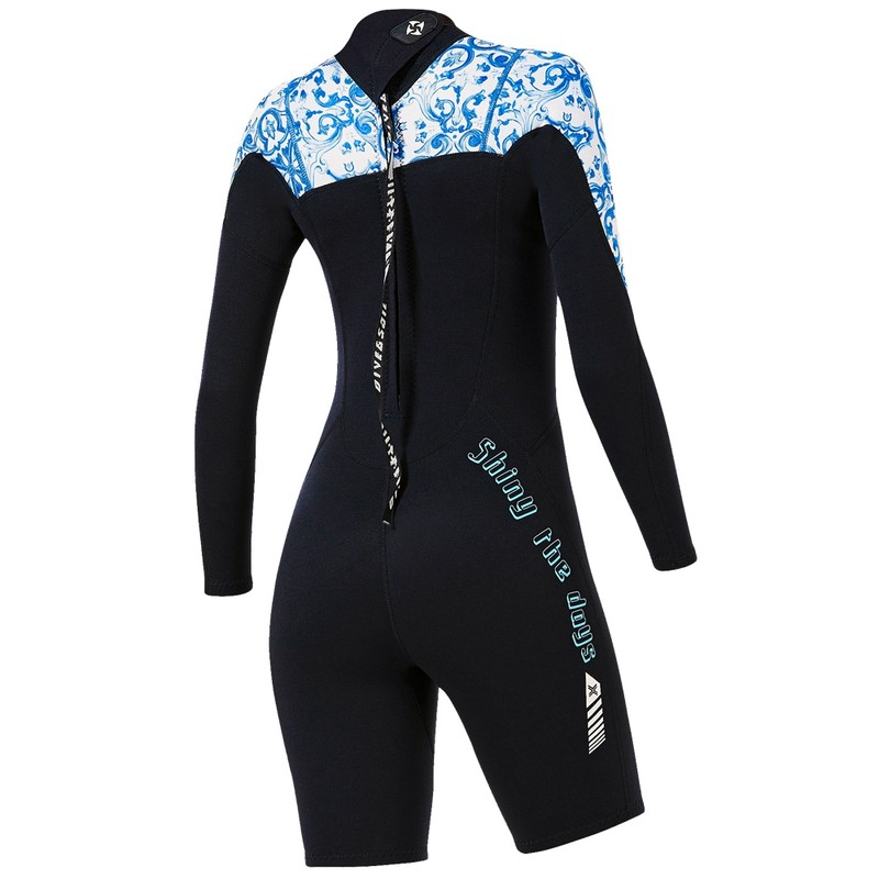 1.5MM Diving Onepiece Swimsuit Wetsuit Short Trousers for Snorkeling Surfing(Woman