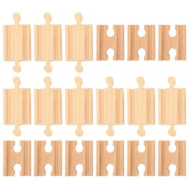 STOBOK Wooden Train Track, 18pcs Straight Wooden Tracks Expansion Train Track Adapters Male Male Female Female Train Track Railway Train Track Connectors for Table Game