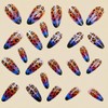 Medium Press on Nails Almond Shaped Fake Nails Blue Orange