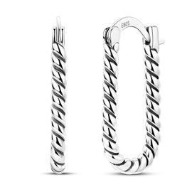 NARMO Earrings for Women 925 Sterling Silver U Shaped Hoop Earrings