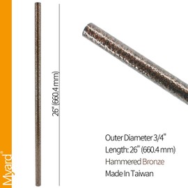 Classic Myard Hollow Round Aluminum Balusters for Deck Railing Porch (26" (25pk), Hammered Bronze)