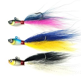 3/8oz Fishing bucktail jig fluke Lure Saltwater Freshwater Assorted kit for bass Striper Bluefish surf Fishing baits
