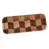 Tea Tray Grid Pattern Black Walnut White Waxed Wood Rectangular