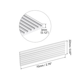 sourcing map 2 Pack M.2 2280 Nvme SSD Heatsink Cooler with Thermal Pad Alloy Aluminum Heat Sink Cooling Sink for Laptop, 70x22x3mm, White