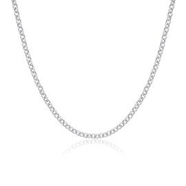 THE BLING KING New 4mm Silver Plated Diamond Cut Pattern Belcher Chain – 24 Inch Length, 14g Lightweight Design – Stylish Everyday Jewellery for Men & Women