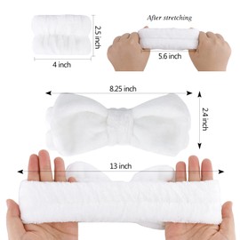 6 Pcs Spa Headband Face Wash Headband and Wristband Set, Microfiber Wrist, Wrist Wash Bands, Skin Care Headbands Makeup Headband with Wrist Band, Hair Headband Face Wash Wristbands for Washing Face