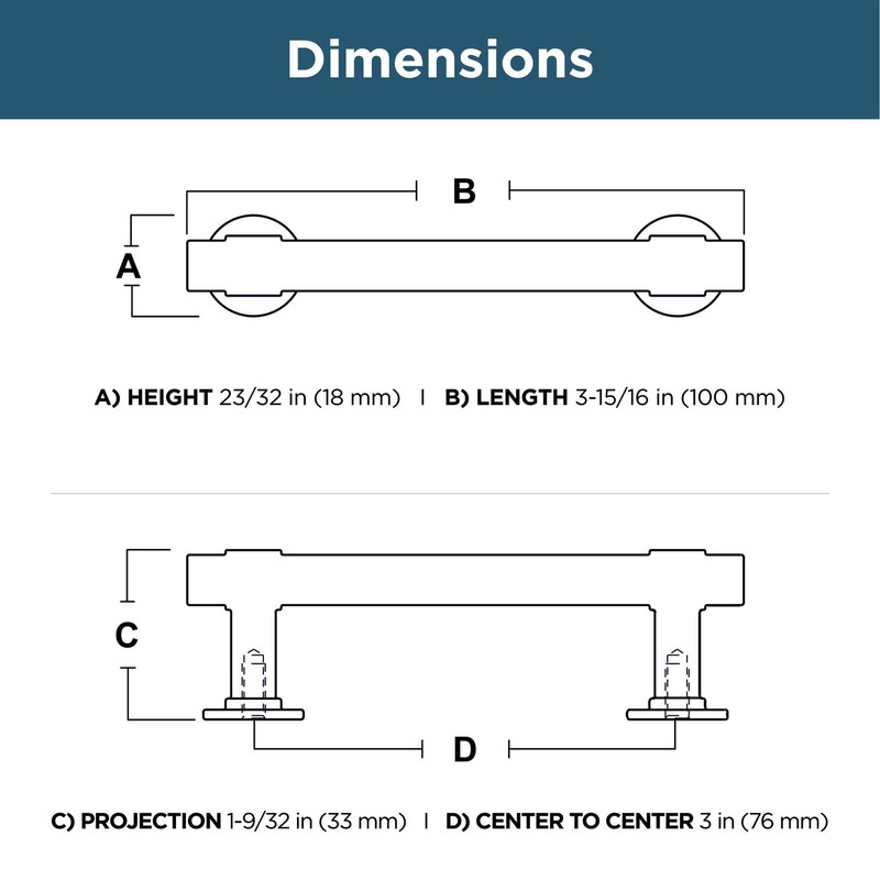 Franklin Brass Francisco (1-Pack) Cabinet Handles 3" Hole Center Pulls