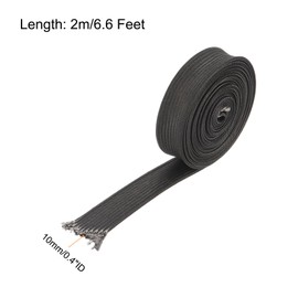 MECCANIXITY Heat Shield Sleeve, 3/8" ID 6.6 Feet Heat Sleeve Automotive Wire Heat Shield Fuel Line Heat Shield Sleeve Heat Sleeve Heat Wrap 500 Degree for Wires, Black