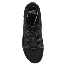 Dansko Harlyn Lightweight Sneaker for Women - Stain Resistant Leather Uppers and Arch Support in Flexible Style Great for Healthcare and Around Town Black/Black 9.5-10 Wide US