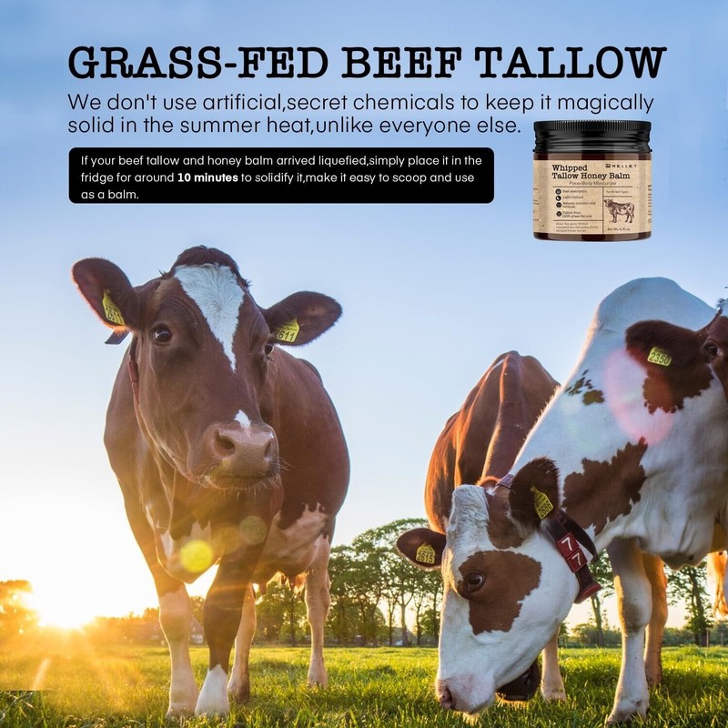 NOVENSA Beef Tallow and Honey Balm for Skin : Grass