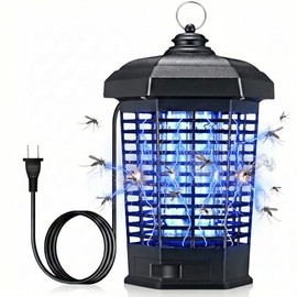 Bug Zapper Indoor Outdoor, 368nm Purple Light Mosquito Zapper, 4200V High-Voltage Electric Fly Trap, Lighthouse Design, ABS Material for Home, Office, Restaurant, Hotel, School