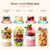 ComSaf Overnight Oats Containers with Lids (16oz+4oz, 2Pcs), Dual-Laryer Chia