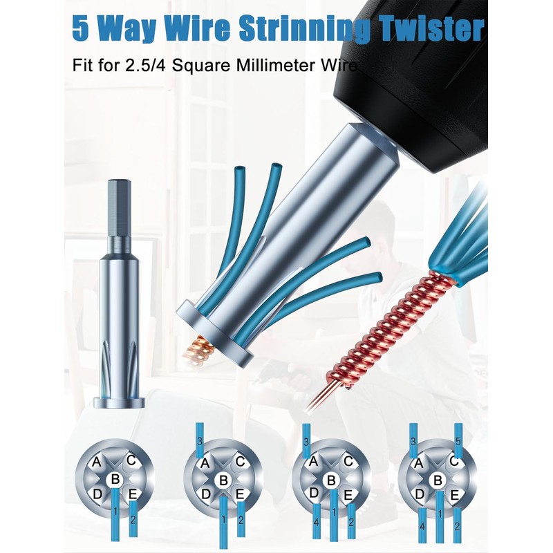 Wire Stripping and Wire Twister Tool for Drill - 3