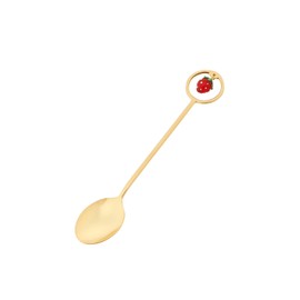 Afternoon Tea Living HP84 Dessert Spoon, Strawberry Charm Spoon, Gold