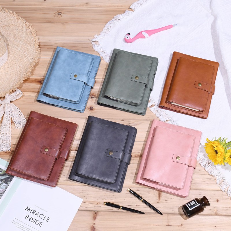 Wonderpool Leather Journal Dotted Paper Refillable Writing Binder Notebook -