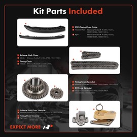 A-Premium 8PCS Engine Timing Chain Kit W/Sprocket & Tensioner & Guide Compatible with Nissan - Sentra 2013-2018, Juke 2011-2013 - L4 1.6L 1.8L - Replace# 150411KC5A, 13091ET000