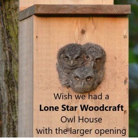 Lone Star Woodcraft Veteran made Owl Nesting Box - Screech Owl House