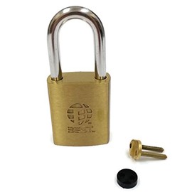 Best Padlock, 21B722L Brass Body - Interchangeable Core Prep Less Core - 1.5" Stainless Steel Shackle
