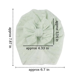 JIAHANG Breathable Chiffon Baby Girl Hair Bow Turban Hat, Top Knotted Beanie India Cap Headwraps 6Pcs for Newborn Infant Toddlers