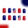 4th of July Press on Nails MIXFOSAHN Short Square Fake