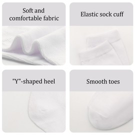 ZERULETS 15 Pairs Toddler Kids Socks Boys Crew School Athletic Mid Calf Dress Socks for Boys Children 1-13 Years(White,10-13 Years)