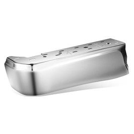 Auto Dynasty Rear Bumper End Caps Cover Compatible with 2015-2020 Ford F-150, Driver Left Side, Non Parking Sensor Holes, Polished Chrome