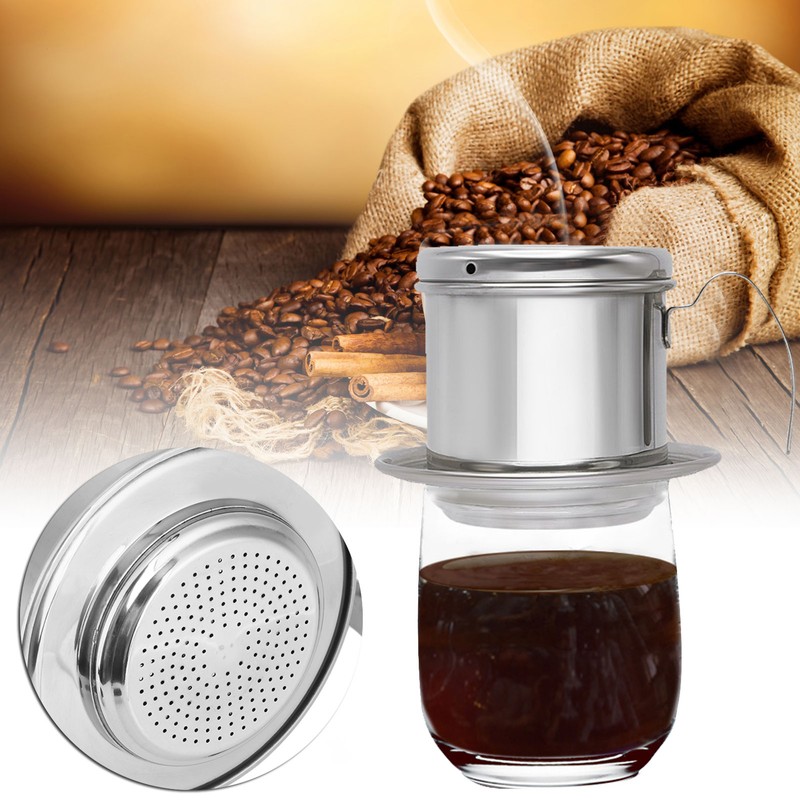 Drip Coffee Filter Pot Silver 304 Stainless Steel Hhousehold Bbrewing