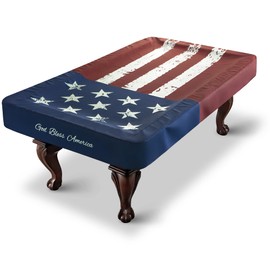 BEARCOVER Pool Table Cover, Waterproof Indoor/Outdoor Heavy Leatherette Pool Table Accessories, Billiards Accessories for Protecting Felt, 7/8/9 Feet Fitted Billiard Covers Red & Blue(7FT/OG)