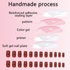 24pc Red Cat Eye False Nails - Glue-on Short Square