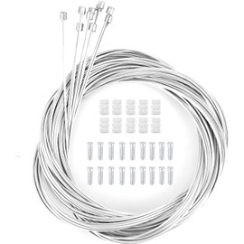 RONMOSNEA Pack of 10 Bicycle Universal Gear Cable Brake Cable 2 m Long Steel Gear Cable Gear Cable with End Sleeve End Caps Bicycle Gear Cable Bicycle Accessories for Mountain Bike Road Bike Bicycle